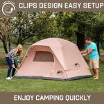 Happy Travel Camping Tent, 4 Person Dome Tents for Camping with Rainfly, Waterproof Clip Easy Setup Portable Family Tent with Mesh Windows, 20% More Headroom Backpacking Tents for Camping & Hiking
