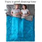 Tuphen Double Sleeping Bag with 2 Pillows, Queen Size XL Bag for 2 People, Cold Warm Weather- 3 Seasons, Waterproof Adults Sleeping Bag for Camping, Backpacking or Hiking