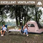 Happy Travel Camping Tent, 4 Person Dome Tents for Camping with Rainfly, Waterproof Clip Easy Setup Portable Family Tent with Mesh Windows, 20% More Headroom Backpacking Tents for Camping & Hiking