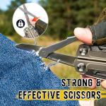 BIBURY 24-in-1 Titanium Multitool Pliers, 8.7oz Ultra-Light EDC Pocket Tool with Sheath & Belt Clip, Aerospace-Grade Titanium Handle for Camping, Hiking, DIY, Gift for Men - 2048DT