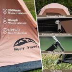 Happy Travel Camping Tent, 4 Person Dome Tents for Camping with Rainfly, Waterproof Clip Easy Setup Portable Family Tent with Mesh Windows, 20% More Headroom Backpacking Tents for Camping & Hiking
