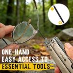 BIBURY 24-in-1 Titanium Multitool Pliers, 8.7oz Ultra-Light EDC Pocket Tool with Sheath & Belt Clip, Aerospace-Grade Titanium Handle for Camping, Hiking, DIY, Gift for Men - 2048DT