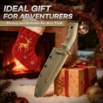 Freelander Fixed Blade Knife with Sheath, Full Tang D2 Steel Survival Knife, Camping Bushcraft Knives with Ergonomic Handle, Outdoor Knives for Men