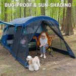 TIMBER RIDGE 8 Person Family Camping Tent with Screen Room, Double Layer Waterproof Weather Resistant Big Tunnel Tent with Rainfly Carry Bag, Large Family Tent for Outdoor Party 20ft x 8ft x 76in