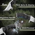 Freelander Fixed Blade Knife D2 Steel, Full Tang Survival Knife with Kydex Sheath, Outdoor Bushcraft Knives with Ergonomic Handle, Camping Survival Knives for Men, Plain & Serrated Edge