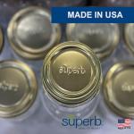 Superb Sealing Solutions Canning Lids - Mason Jar Wide Mouth Lid Toppers Fit Ball and Kerr Jars, 3.25 inch Food Grade with Thick Seals, USA Made, 60 Count, Gold