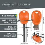 Light My Fire Fire Steel Scout - Magnesium Fire Starter Kit, 3000 Strikes, Waterproof, Bushcraft Gear, Emergency Survival Tool with Whistle & Cord