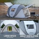 AOPEC Pop Up Camping Tent, 2/4/6 Person Instant Tent Waterproof PU4500mm, Spacious Ventilated Camping Tent with Front Porch, Quick Setup Lightweight Portable for Outdoor Camping Hiking Beach