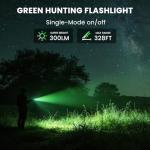 ULTRAFIRE Rechargeable Mini Green Light Flashlight, Zoomable Single Mode Tactical LED Green Flashlighs, Compact Green-Light for Night Hunting, Fishing, Astronomy SK68-XG (2 Pack)