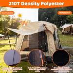 5-8 Person Large Tent, Double Layer Waterproof & Portable Family Tent, for Outdoor Camping Hiking Family Vacation (Khaki, Medium)