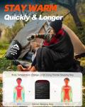 MEREZA Flannel Double Sleeping Bag for Adults Cold Weather, XL Queen Size Sleeping Bag for All Season 2 Person Big and Tall Sleeping Bags for Camping 0 Degree with Pillow