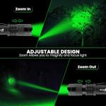 ULTRAFIRE Rechargeable Mini Green Light Flashlight, Zoomable Single Mode Tactical LED Green Flashlighs, Compact Green-Light for Night Hunting, Fishing, Astronomy SK68-XG (2 Pack)