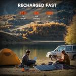 Portable Power Station, 266wh Power Generator 300W Lithium Battery, Power Station for Camping, Home Use, Outdoor, Emergency Backup With 110V Pure Sine Wave AC Outlet