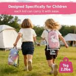 tuphen Kids Sleeping Bag - 3-4 Seasons Portable Sleeping Bag with Compression Sack for Boys, Girls and Toddlers, 2.2 lbs Lightweight Camping Gear Perfect for Camping Hiking Indoor (Purple, 63x26in)