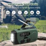 WVL 7400mWh Emergency Weather Radio, Portable Solar Hand Crank Radio AM/FM/NOAA, with 3 Mode Flashlight & Reading Lamp, Cell Phone Charger and SOS Siren(Navy Green)