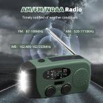 WVL 7400mWh Emergency Weather Radio, Portable Solar Hand Crank Radio AM/FM/NOAA, with 3 Mode Flashlight & Reading Lamp, Cell Phone Charger and SOS Siren(Navy Green)