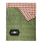 AGEMORE Cotton Flannel Double Sleeping Bag for Camping, Backpacking Or Hiking. Queen Size 2 Person Waterproof Sleeping Bag for Adults Or Teens. Lightweight with Compression Sack