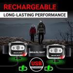 GearLight USB Rechargeable Headlamp Flashlight for Running, Camping, and Outdoor LED Headlight Camping Headlamps - Head Lamp Light for Adults, Kids, Emergency Gear - Black - 2 Pack