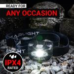 GearLight USB Rechargeable Headlamp Flashlight for Running, Camping, and Outdoor LED Headlight Camping Headlamps - Head Lamp Light for Adults, Kids, Emergency Gear - Black - 2 Pack