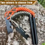 VVAAGG 5 Inch Large Ferro Rod Fire Starter, Survival Flint Fire Starter Kit with Orange Paracord Landyard Handle and Striker (Orange-5 inch)
