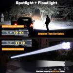 baibian [24H Long Life] High Power 155,000 Lumens Rechargeable Flashlights, Super Bright Tactical Flashlight with 1200m Ultra-Long Beam, XHP160.6 LED Light for Emergency, Camping, Gifting