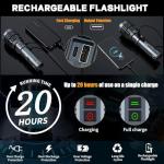 baibian [24H Long Life] High Power 155,000 Lumens Rechargeable Flashlights, Super Bright Tactical Flashlight with 1200m Ultra-Long Beam, XHP160.6 LED Light for Emergency, Camping, Gifting