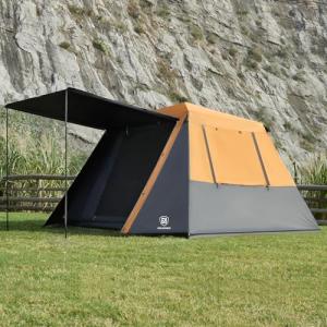 EVER ADVANCED Blackout 6 Person Camping Tent, Instant Cabin Tent for Family with Vestibule and Large Mesh Windows, 60s Easy Setup, Double Layer, Water-Resistant, Orange&Black