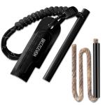 BRIZGEVEM 6x1/2 Inch & 4x3/8 Inch Emergency Ferro Rod Fire Starter, Survival Kit with Paracord Landyard Handle and Striker, Outdoor Camping Survival Tool with Hemp Cord Tinder (4x3/8 Inch)