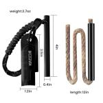 BRIZGEVEM 6x1/2 Inch & 4x3/8 Inch Emergency Ferro Rod Fire Starter, Survival Kit with Paracord Landyard Handle and Striker, Outdoor Camping Survival Tool with Hemp Cord Tinder (4x3/8 Inch)