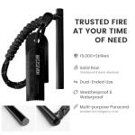 BRIZGEVEM 6x1/2 Inch & 4x3/8 Inch Emergency Ferro Rod Fire Starter, Survival Kit with Paracord Landyard Handle and Striker, Outdoor Camping Survival Tool with Hemp Cord Tinder (4x3/8 Inch)