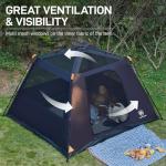 EVER ADVANCED Blackout 6 Person Camping Tent, Instant Cabin Tent for Family with Vestibule and Large Mesh Windows, 60s Easy Setup, Double Layer, Water-Resistant, Orange&Black