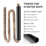 BRIZGEVEM 6x1/2 Inch & 4x3/8 Inch Emergency Ferro Rod Fire Starter, Survival Kit with Paracord Landyard Handle and Striker, Outdoor Camping Survival Tool with Hemp Cord Tinder (4x3/8 Inch)