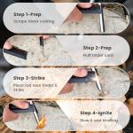 BRIZGEVEM 6x1/2 Inch & 4x3/8 Inch Emergency Ferro Rod Fire Starter, Survival Kit with Paracord Landyard Handle and Striker, Outdoor Camping Survival Tool with Hemp Cord Tinder (4x3/8 Inch)