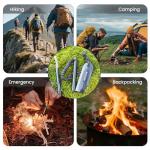 BRIZGEVEM 6x1/2 Inch & 4x3/8 Inch Emergency Ferro Rod Fire Starter, Survival Kit with Paracord Landyard Handle and Striker, Outdoor Camping Survival Tool with Hemp Cord Tinder (4x3/8 Inch)