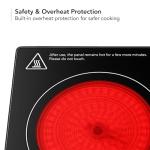 OVENTE Infrared Ceramic Double Burner, 1800W Electric Countertop Hot Plate with Black Crystalline Glass, Portable Stainless Steel Cooktop for Home, Office, or Dorm Use, Black BGI302GB