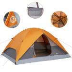 Amazon Basics Dome Camping Tent with Easy Setup for Hiking and Backpacking, Portable Two-Person, Rainfly and Carry Bag, Orange and Grey