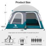 CAMEL CROWN 5/6 Person Tent Waterproof Lightweight Portable Backpacking Tent for Outdoor Camping Hiking