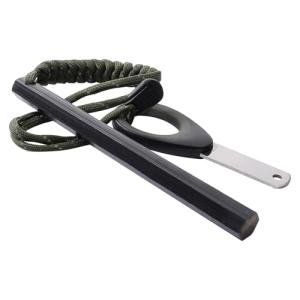Flint and Steel Fire Starter Kit, 6-inch x 1/2-inch Ferro Rod with Paracord Lanyard Handle and New Striker, Thick Fire Steel up to 20,000 Strikes, Emergency Survival Tool for Hiking and Camping (1)