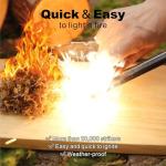 Flint and Steel Fire Starter Kit, 6-inch x 1/2-inch Ferro Rod with Paracord Lanyard Handle and New Striker, Thick Fire Steel up to 20,000 Strikes, Emergency Survival Tool for Hiking and Camping (1)