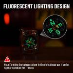 MecArmy CMP2 Copper Mini Compass, Pocket Compass Hiking Survival, Small IPX5 Waterproof, Glow-in-The-Dark, Compact, Necklace Pendant, Keychain & Lanyard Mount, Ideal Gift for Outdoor Enthusiasts