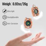MecArmy CMP2 Copper Mini Compass, Pocket Compass Hiking Survival, Small IPX5 Waterproof, Glow-in-The-Dark, Compact, Necklace Pendant, Keychain & Lanyard Mount, Ideal Gift for Outdoor Enthusiasts
