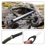 Flint and Steel Fire Starter Kit, 6-inch x 1/2-inch Ferro Rod with Paracord Lanyard Handle and New Striker, Thick Fire Steel up to 20,000 Strikes, Emergency Survival Tool for Hiking and Camping (1)