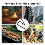 Flint and Steel Fire Starter Kit, 6-inch x 1/2-inch Ferro Rod with Paracord Lanyard Handle and New Striker, Thick Fire Steel up to 20,000 Strikes, Emergency Survival Tool for Hiking and Camping (1)