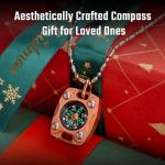 MecArmy CMP2 Copper Mini Compass, Pocket Compass Hiking Survival, Small IPX5 Waterproof, Glow-in-The-Dark, Compact, Necklace Pendant, Keychain & Lanyard Mount, Ideal Gift for Outdoor Enthusiasts