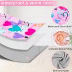 FIOBEE Kids Sleeping Bag for Girls Boys 3 Season Warm & Cool Weather 41-60.8℉ Camping Sleeping Bags with Backpacking Bag for Traveling Hiking Indoor Outdoor Camping Essentials Gear, Pink Love