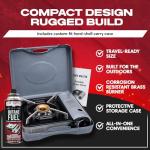 Chef Master 90011 Butane Countertop Stove ONLY, Portable Camping Stove 10,000 BTU Output Brass Burner, Piezo Ignition Portable Stove with High-Impact Carry Case for Emergency Use & Outdoor Cooking