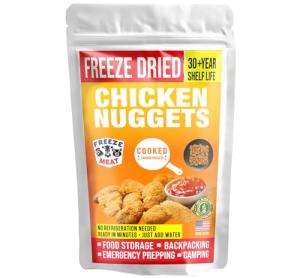 FREEZE MEAT Freeze-Dried Chicken Nuggets Cooked - Family Pack, 2 lbs, 30-Year Shelf Life, No Refrigeration Needed | Perfect for Backpacking, Camping, Emergencies, and Food Storage | Grass-Fed - Preserving Your Future