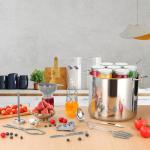 Gemfino Canning Supplies Starter Kit with Canning Rack,Canning Kit for Beginners 11 Pcs, Jar Lifter, Funnel, Wrench, Tongs, Lid Lifter, Bubble Popper, Labels, Ladle, Measuring Spoon - Gray