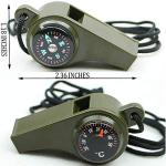 TTSAM Multifunctional 3 in1 Emergency Survival Gear Whistle Compass Thermometer with Lanyard for Outdoor Camping Hiking