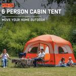 Happy Travel Tent 6 Person Tents for Camping, Waterproof Easy Setup Camping Tent with Rainfly, Portable Large Family Cabin Tent with 5 Large Mesh Windows and Carry Bag for Outdoor Camping & Hiking